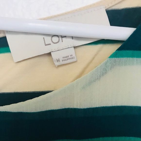 Loft Green Stripe Tank Top - Picture 3 of 3